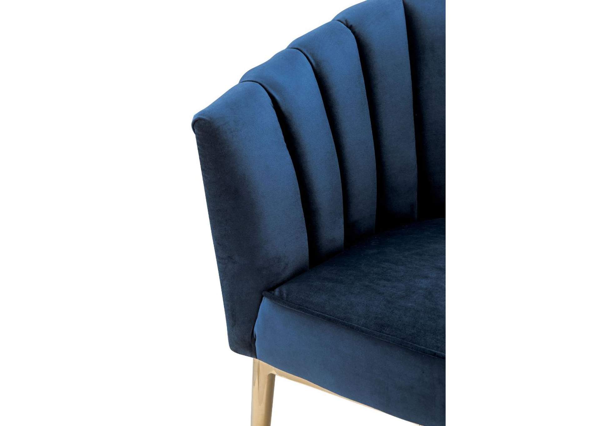 Colla Midnight Blue Velvet & Gold Accent Chair,Acme