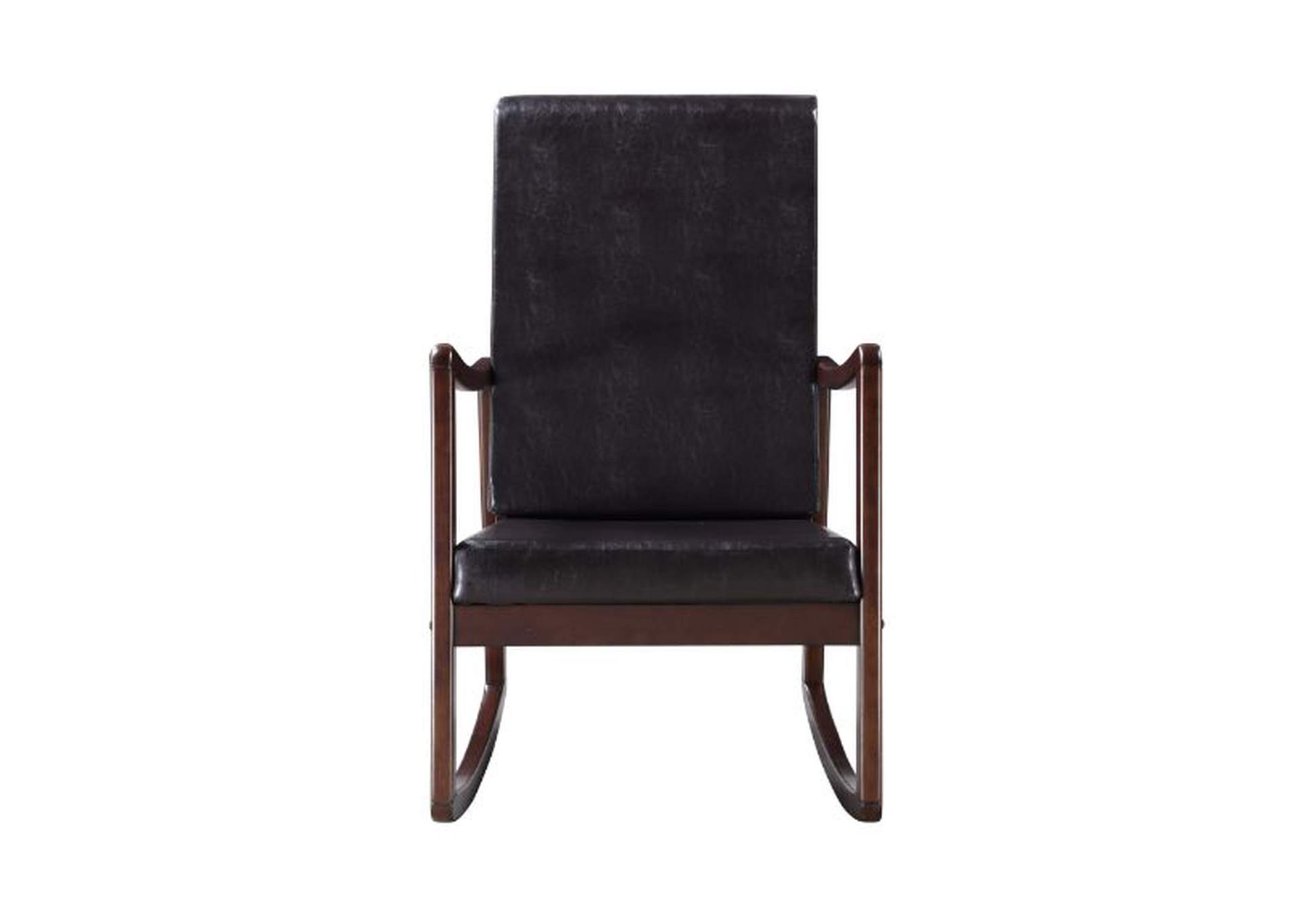 Raina Dark Brown PU & Espresso Finish Rocking Chair,Acme