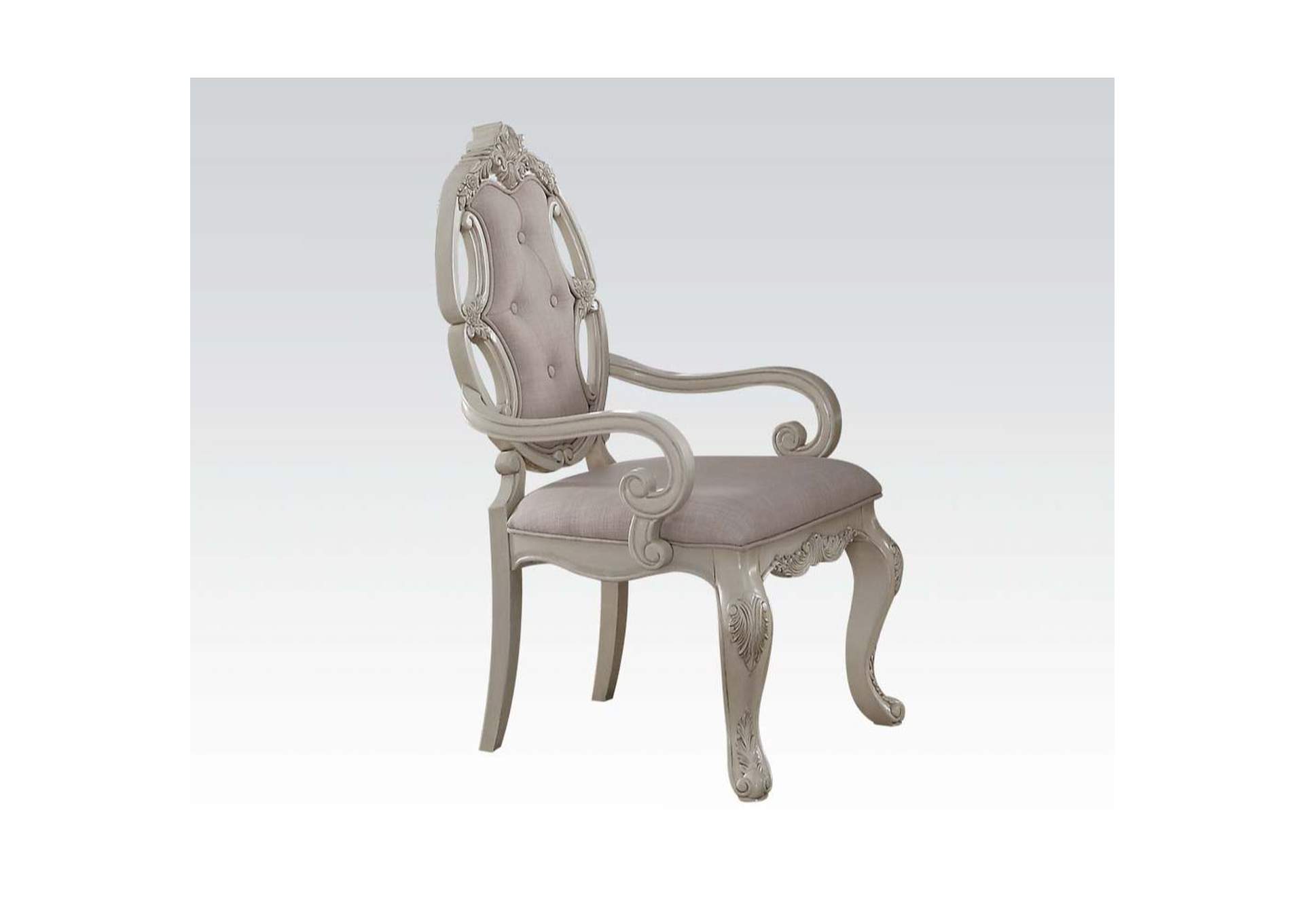 Ragenardus Fabric Antique White Chair (2Pc),Acme