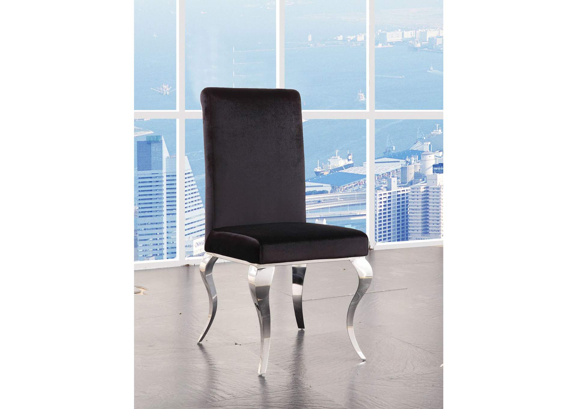 Fabiola Fabric & Stainless Steel Side Chair,Acme