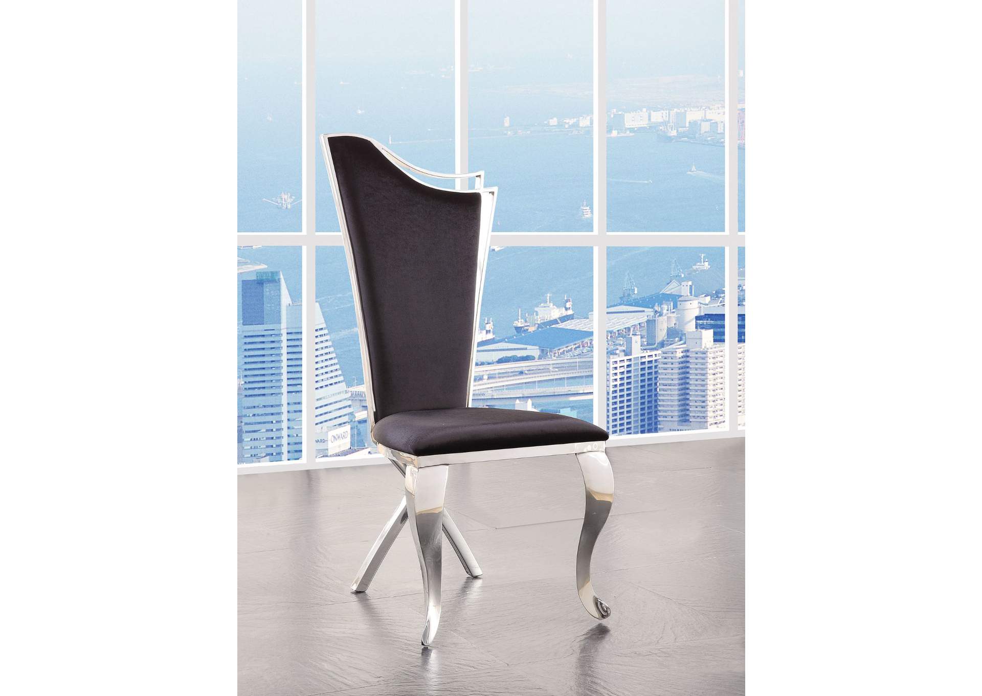 Cyrene Fabric & Stainless Steel Side Chair,Acme