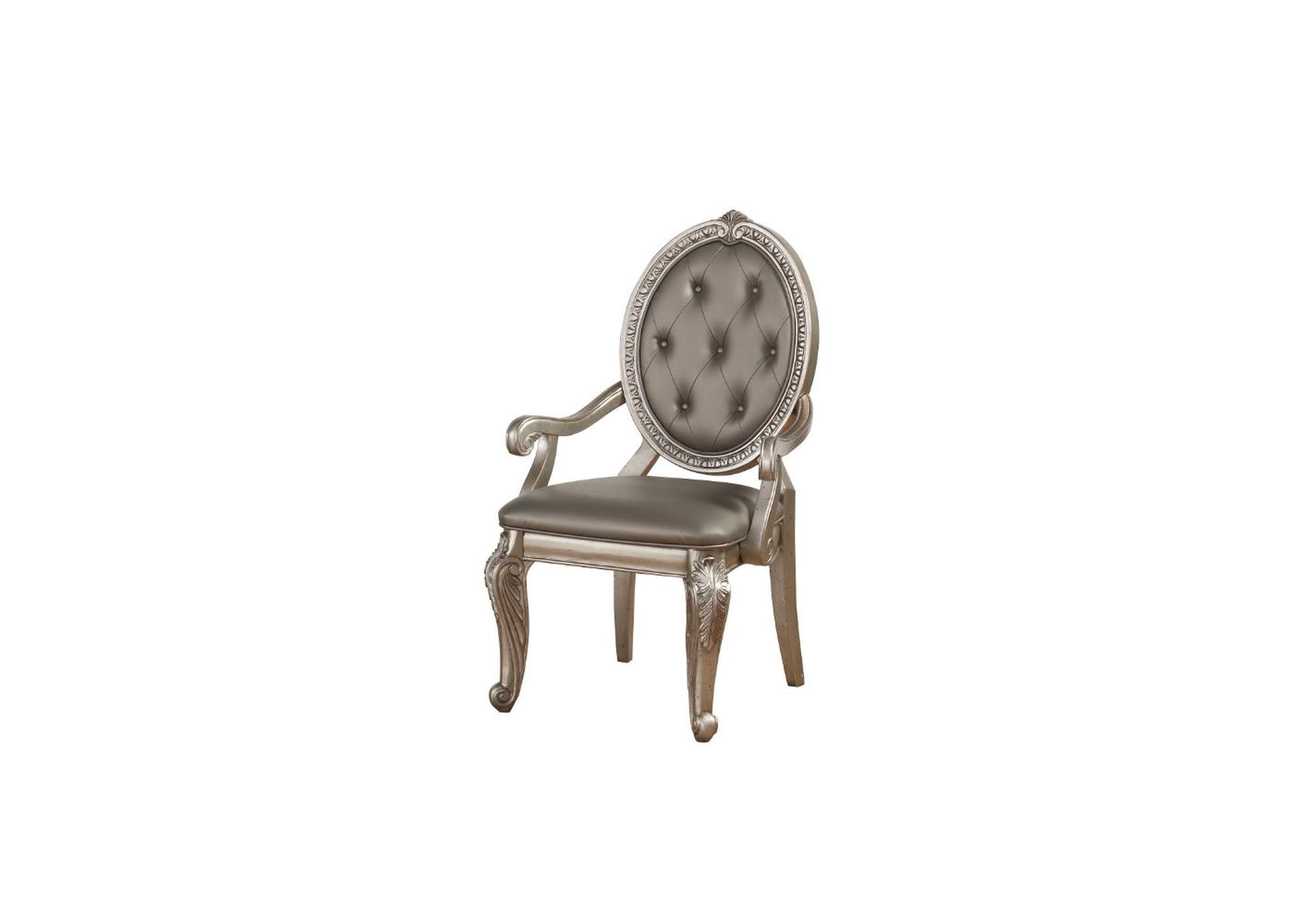 Northville PU & Antique Silver Chair