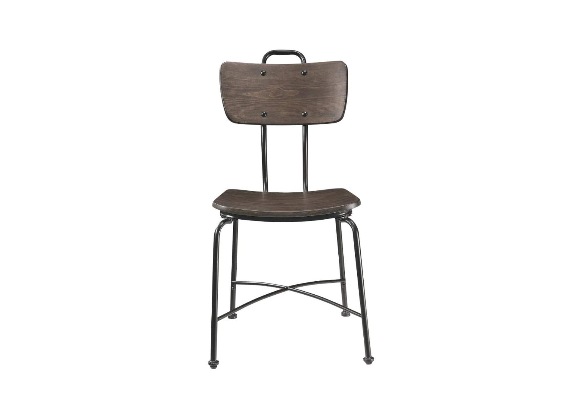 Garron Walnut Black Side Chair (2Pc),Acme