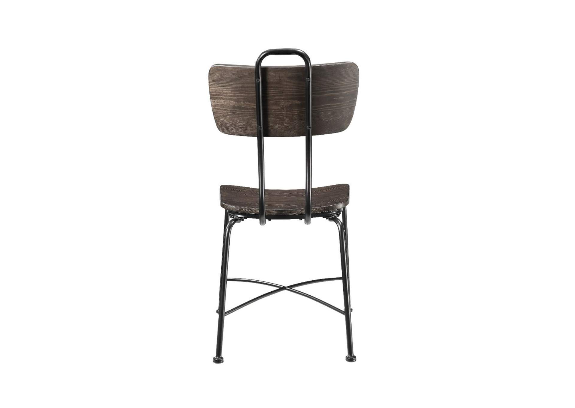 Garron Walnut Black Side Chair (2Pc),Acme