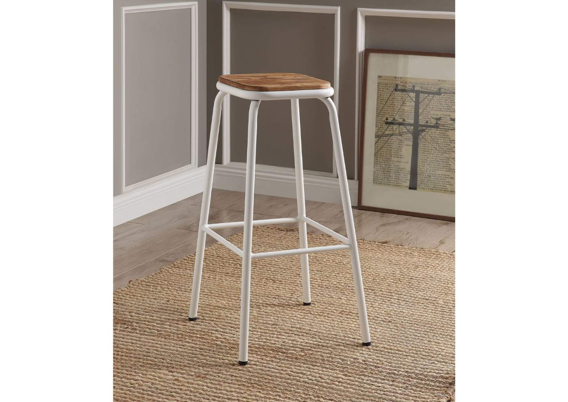 Scarus Natural & White Bar Stool,Acme
