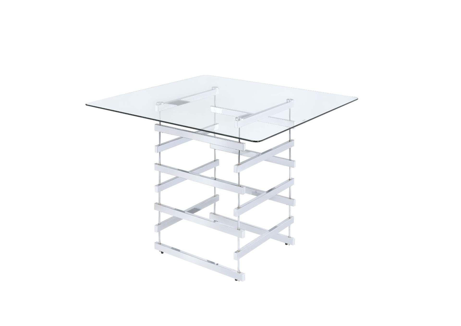 Nadie Chrome & Clear Glass Counter Height Table,Acme