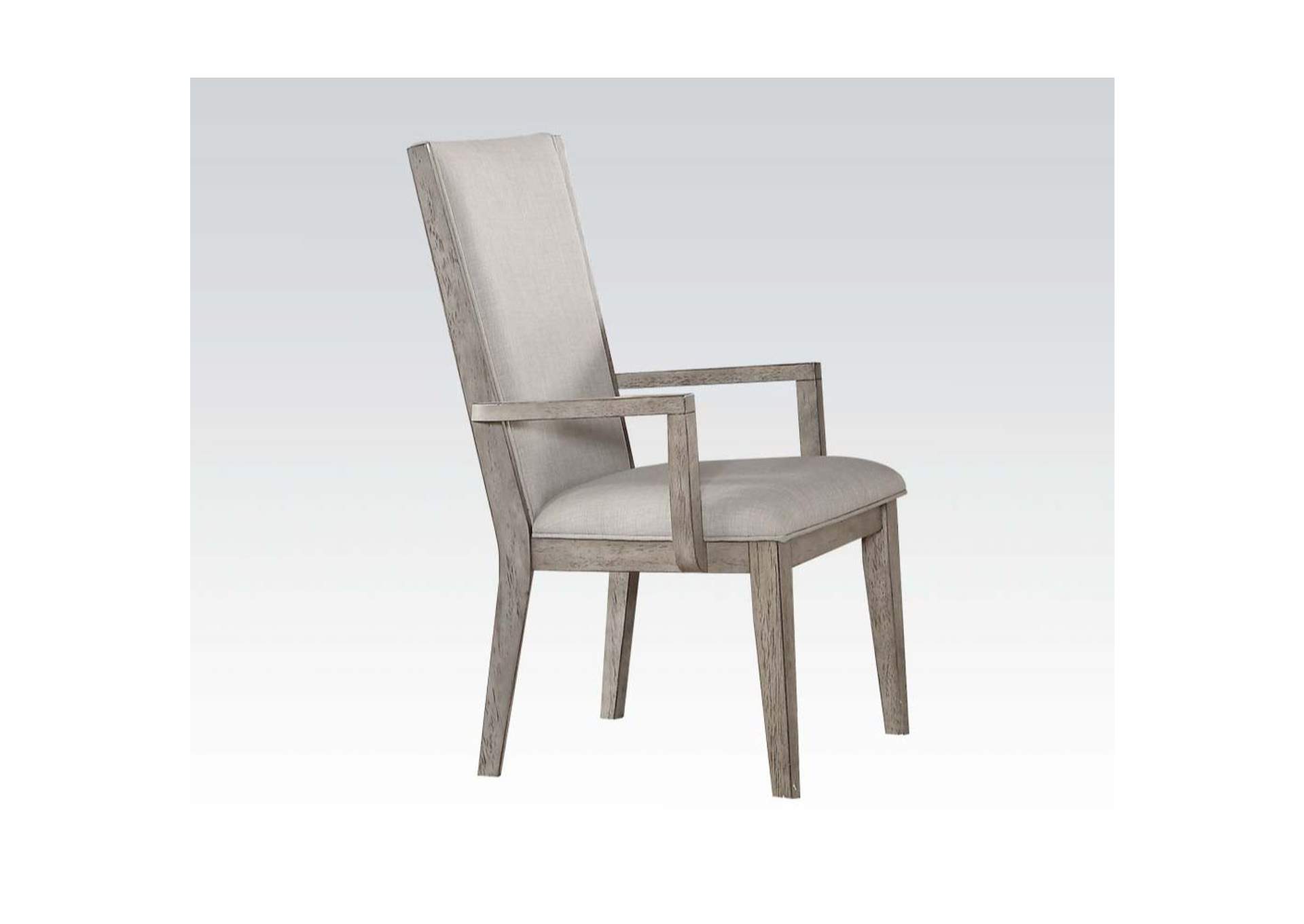 Rocky Fabric Gray Oak Chair (2Pc),Acme