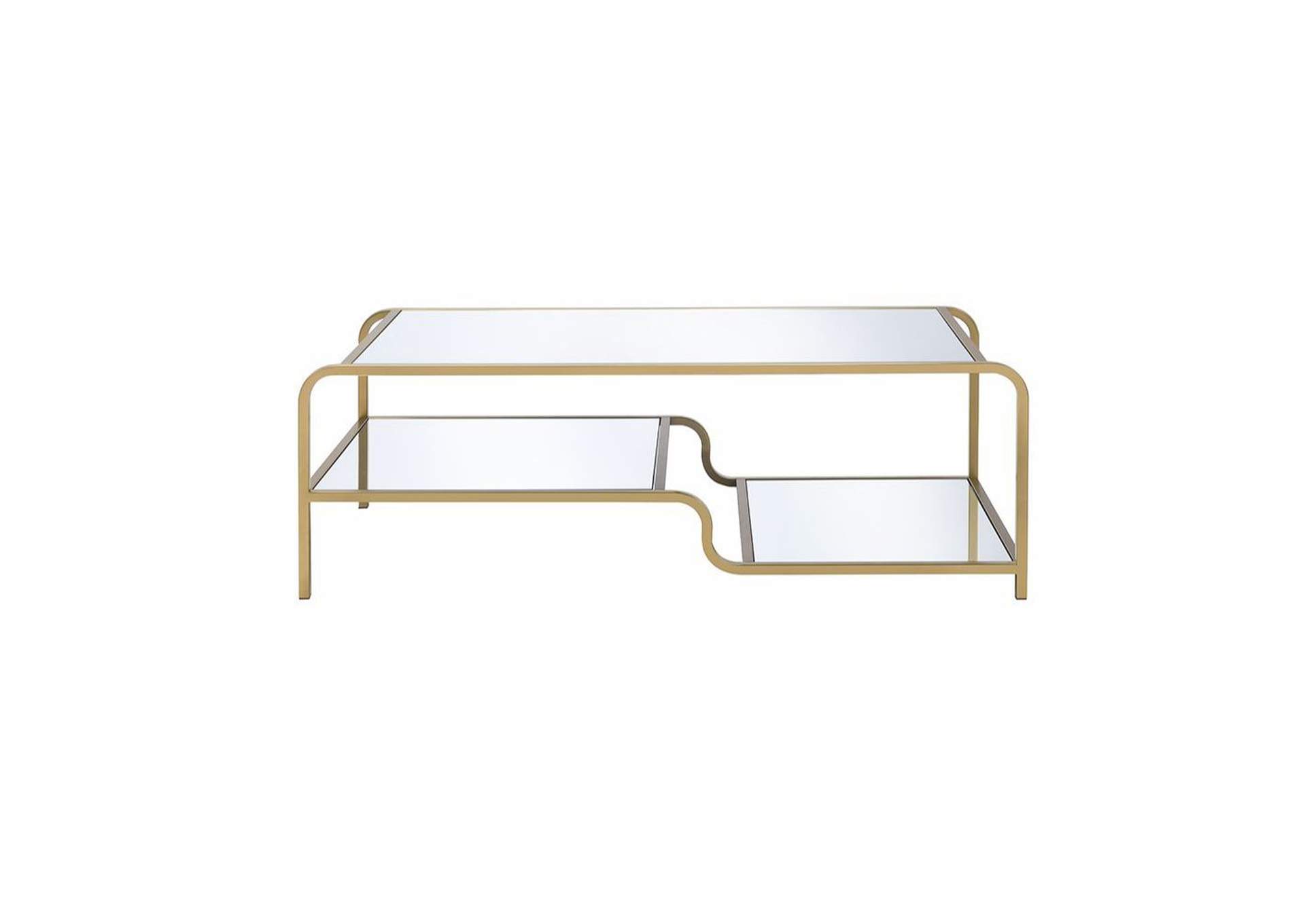 Astrid Gold Mirror Coffee Table,Acme
