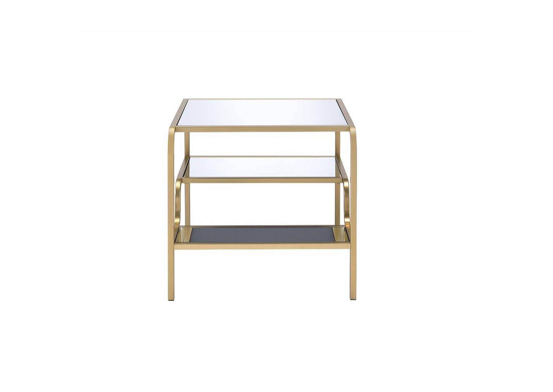 Astrid Gold Mirror End Table,Acme