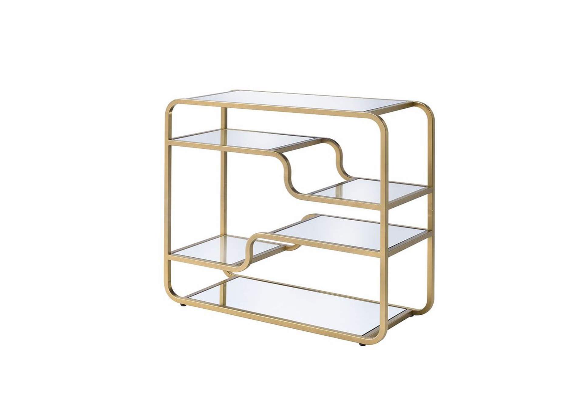 Astrid Gold Mirror Accent Table,Acme