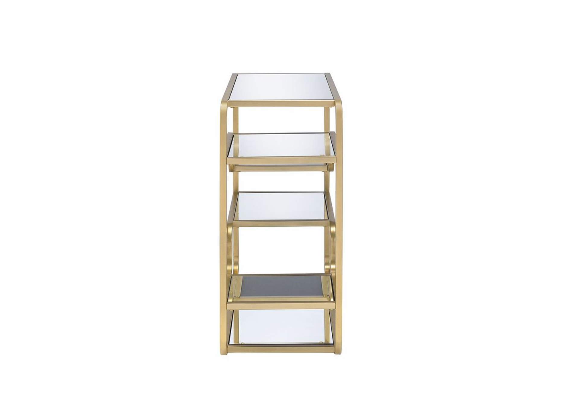 Astrid Gold & Mirror Accent Table,Acme