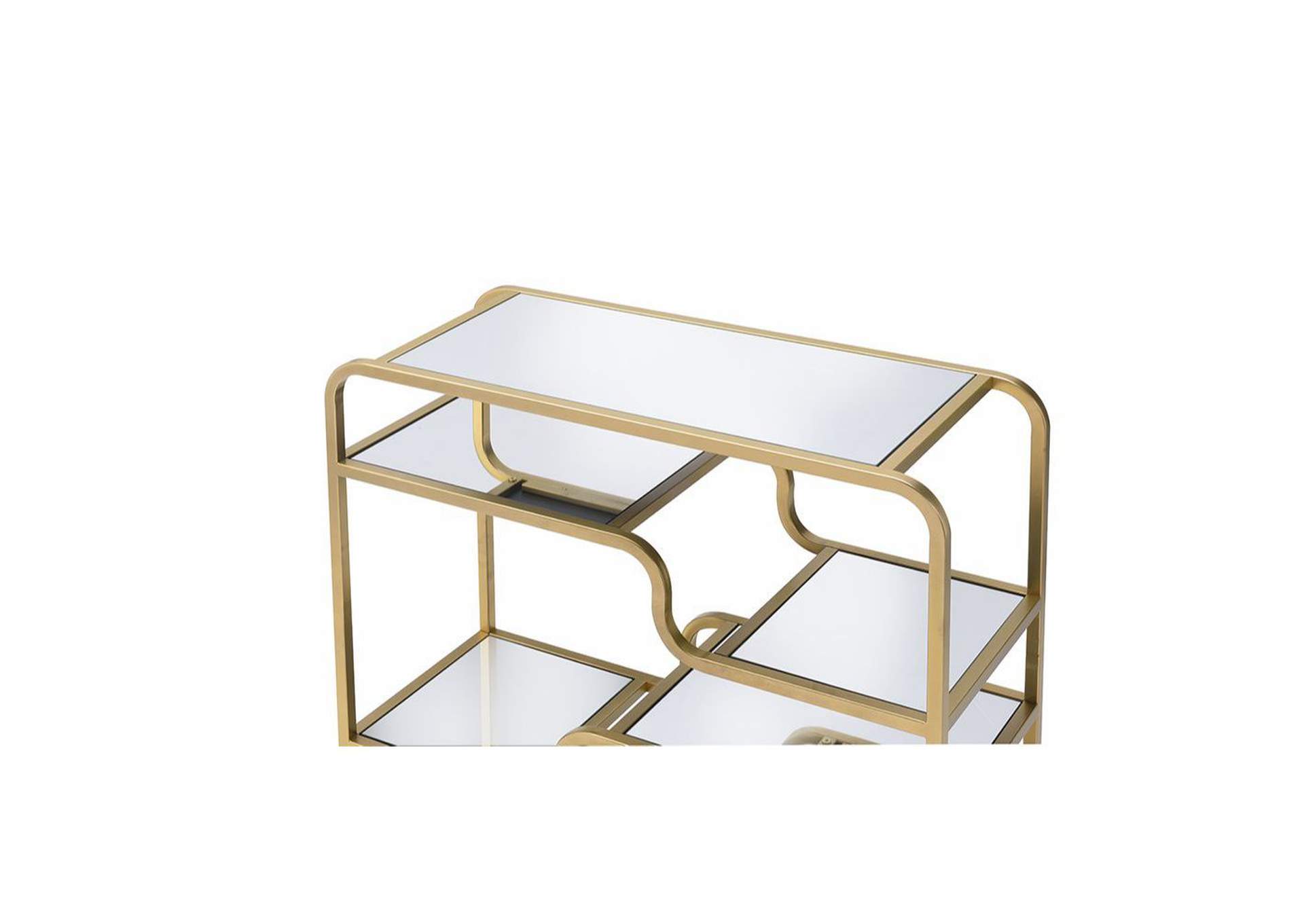 Astrid Gold Mirror Accent Table,Acme