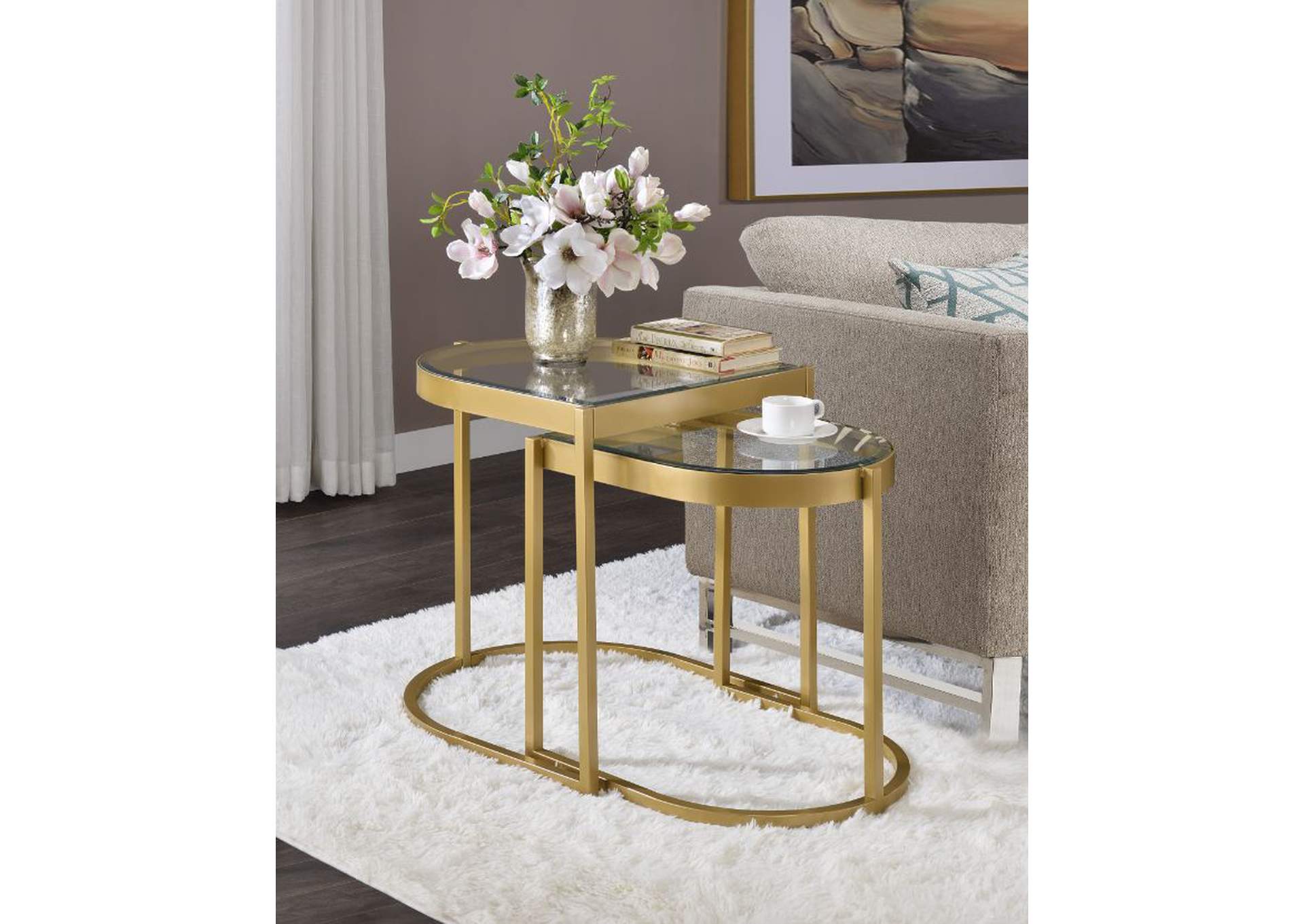 Timbul Coffee Table (2Pc),Acme