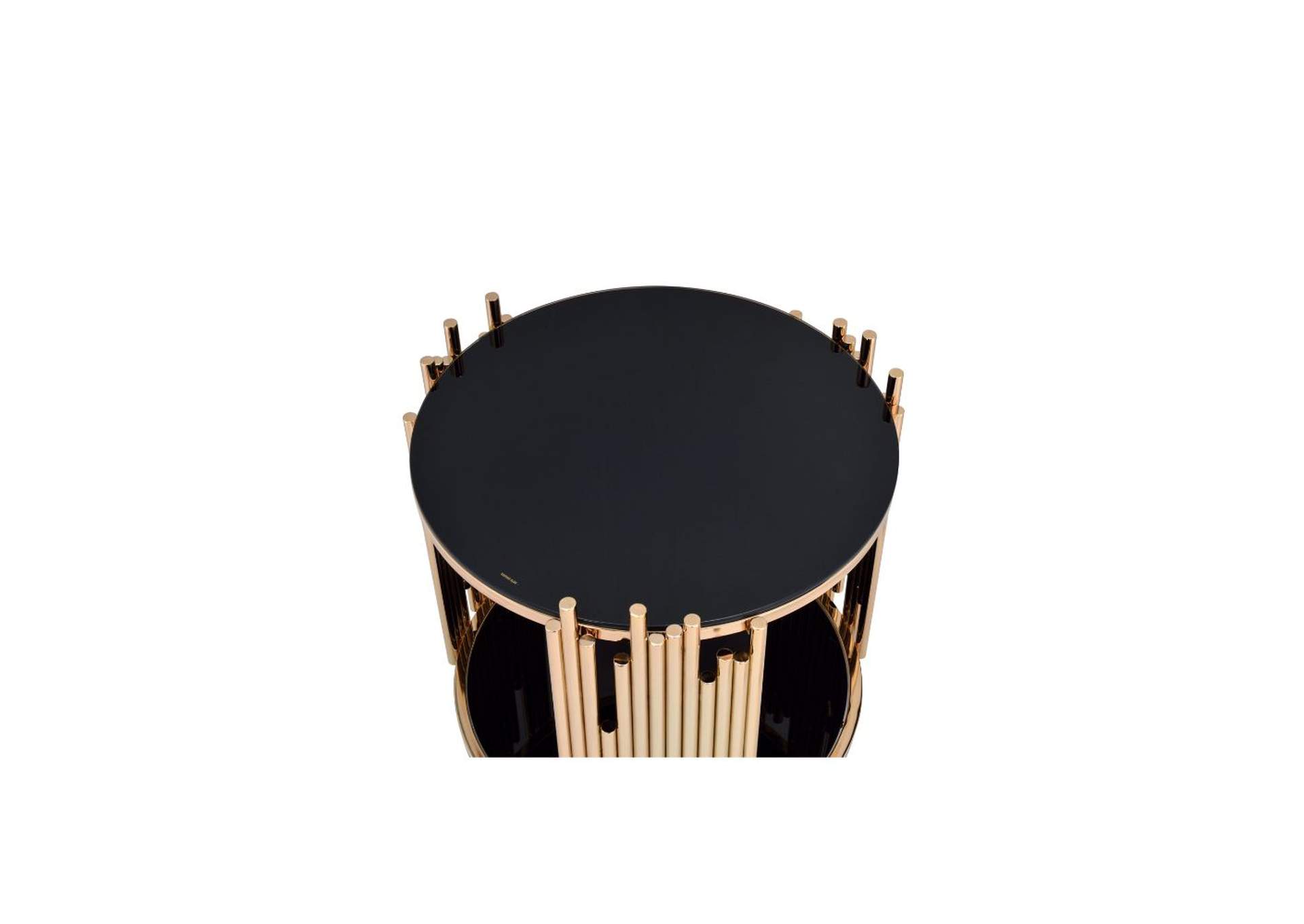 Tanquin Gold Black Glass End Table,Acme