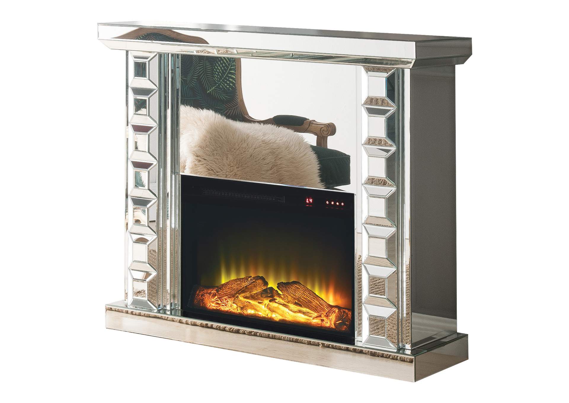 Dominic Mirrored Fireplace,Acme