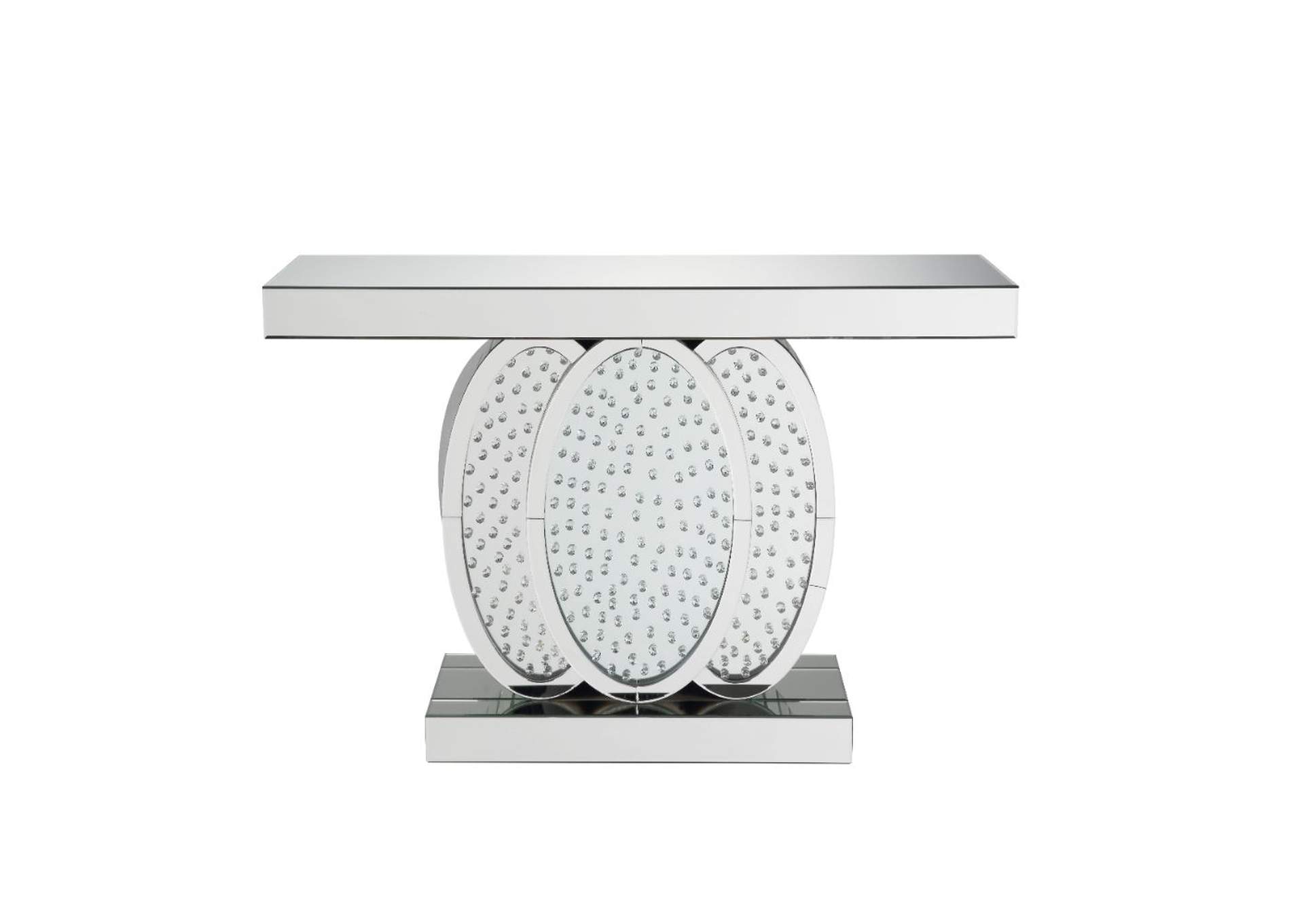 Nysa Mirrored & Faux Crystals Accent Table,Acme
