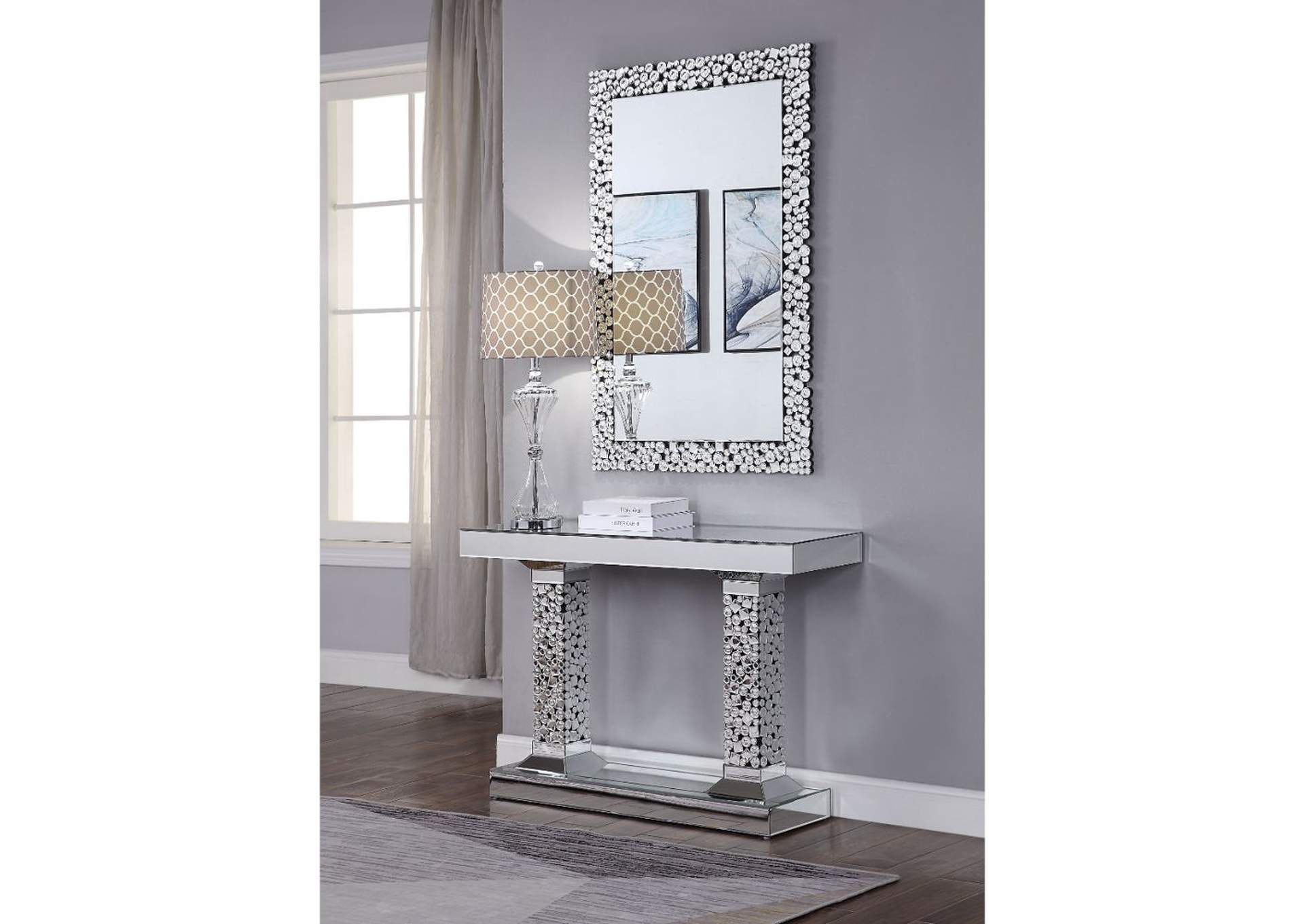 Kachina Mirrored & Faux Gems Accent Table,Acme