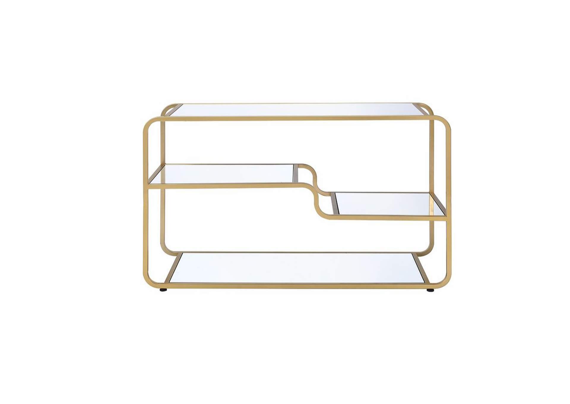 Astrid Gold & Mirror TV Stand,Acme