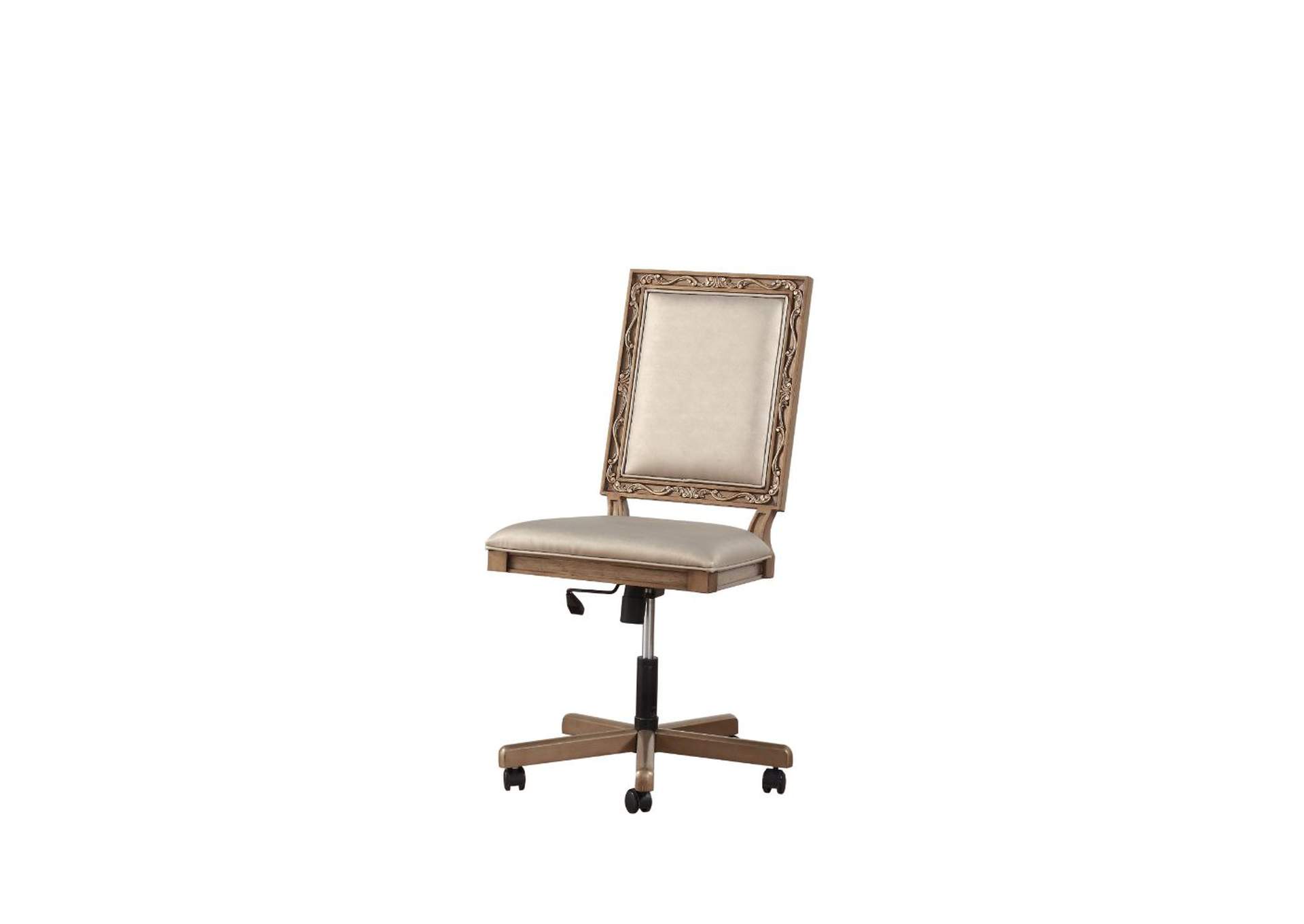 Orianne Champagne PU & Antique Gold Executive Office Chair,Acme