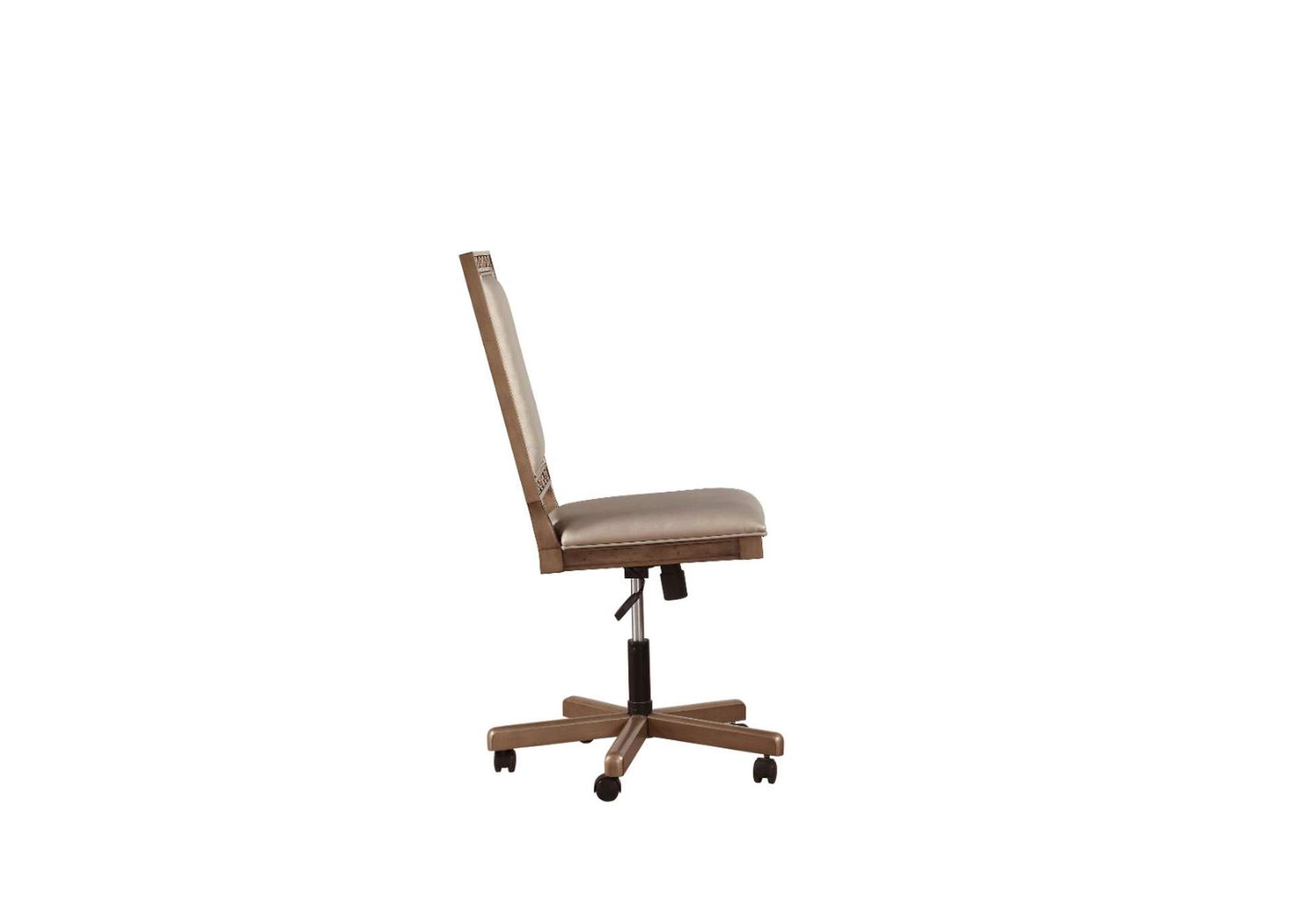 Orianne Champagne PU & Antique Gold Executive Office Chair,Acme