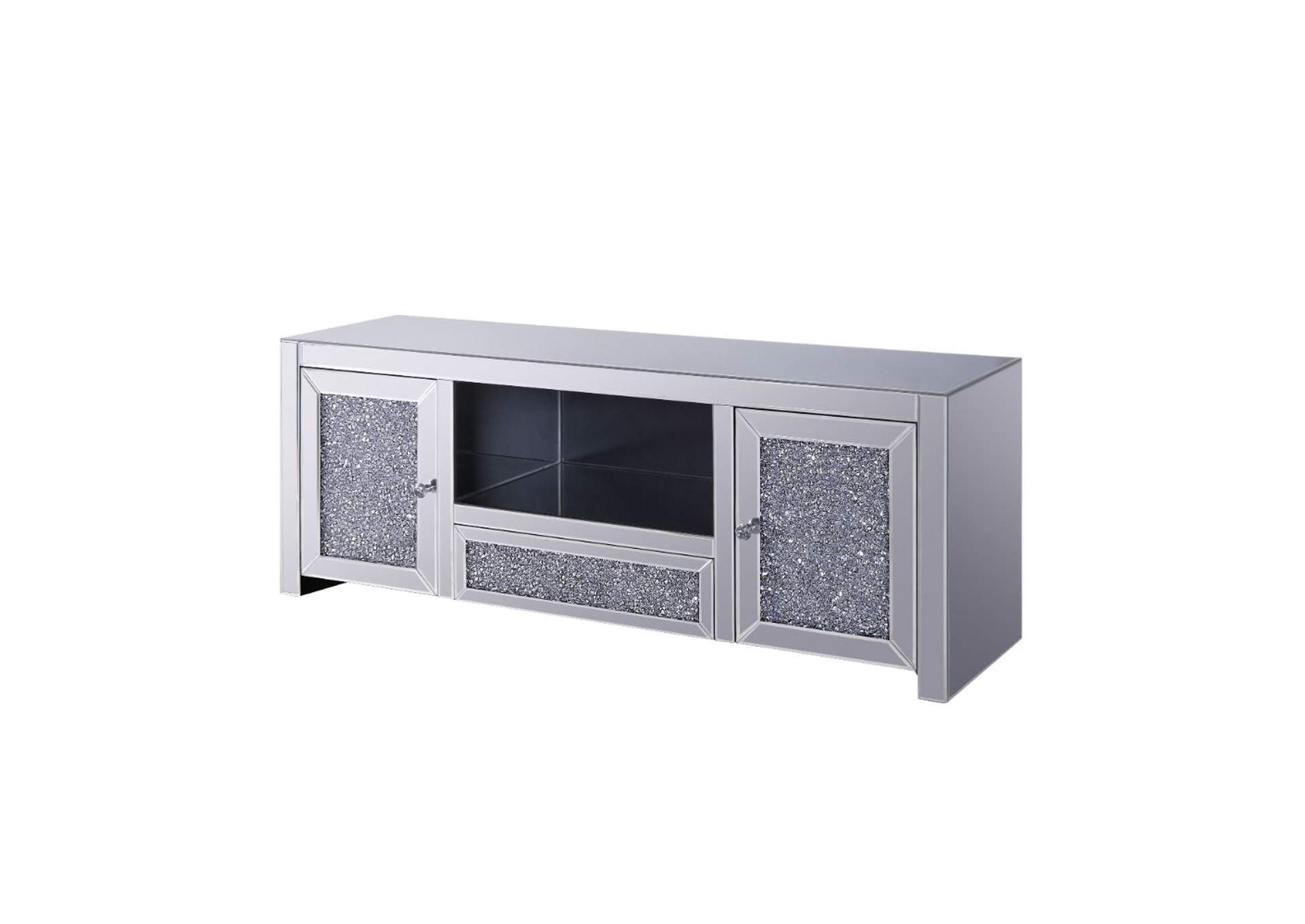 Noralie Mirrored/Faux Diamonds TV Stand Florissant Furniture