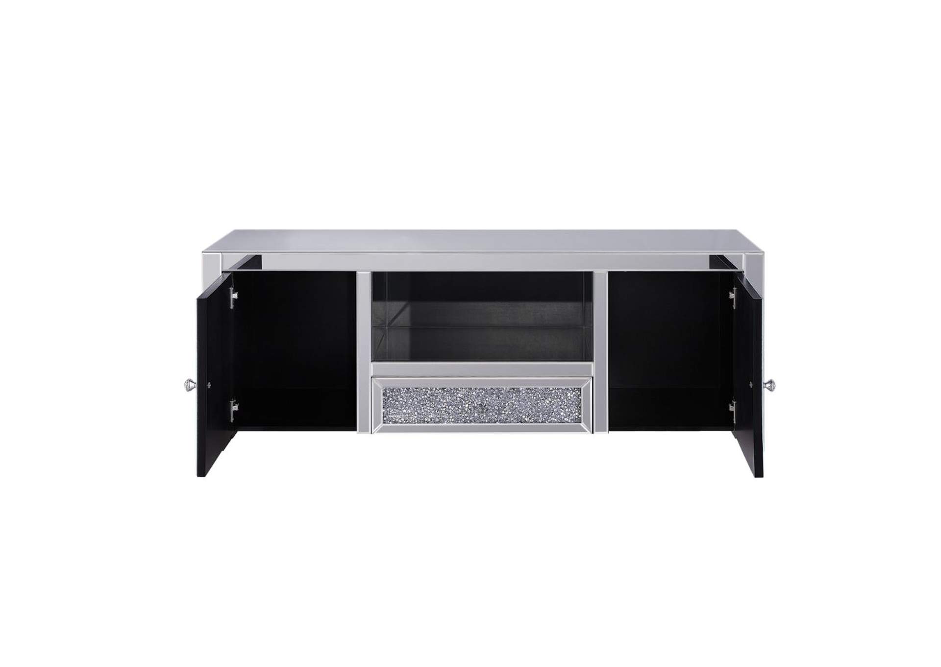 Noralie Mirrored & Faux Diamonds TV Stand,Acme
