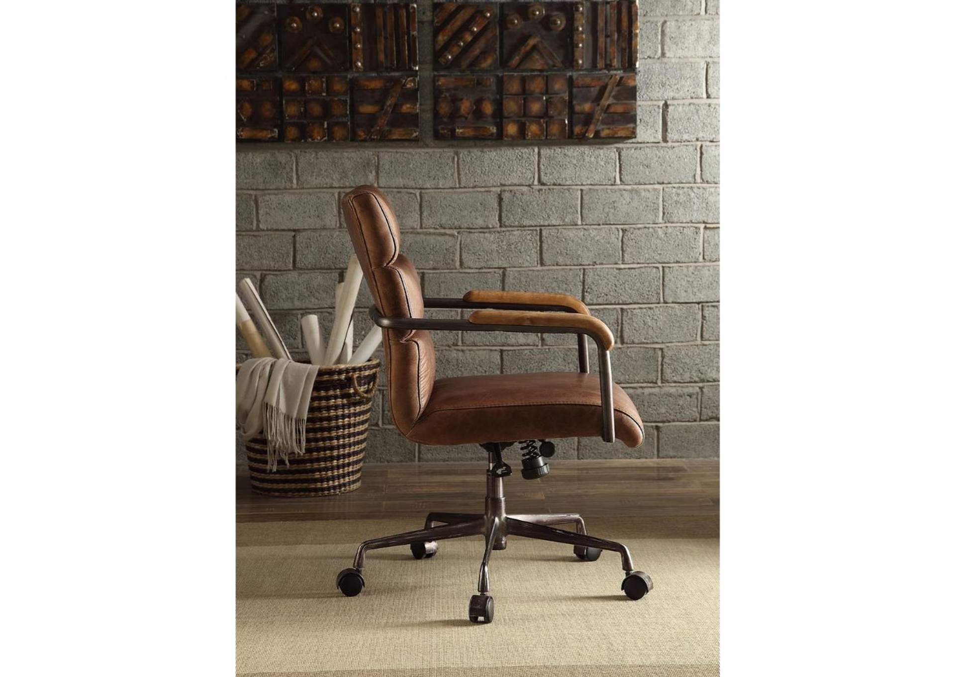 Harith Retro Brown Top Grain Leather Executive Office Chair,Acme