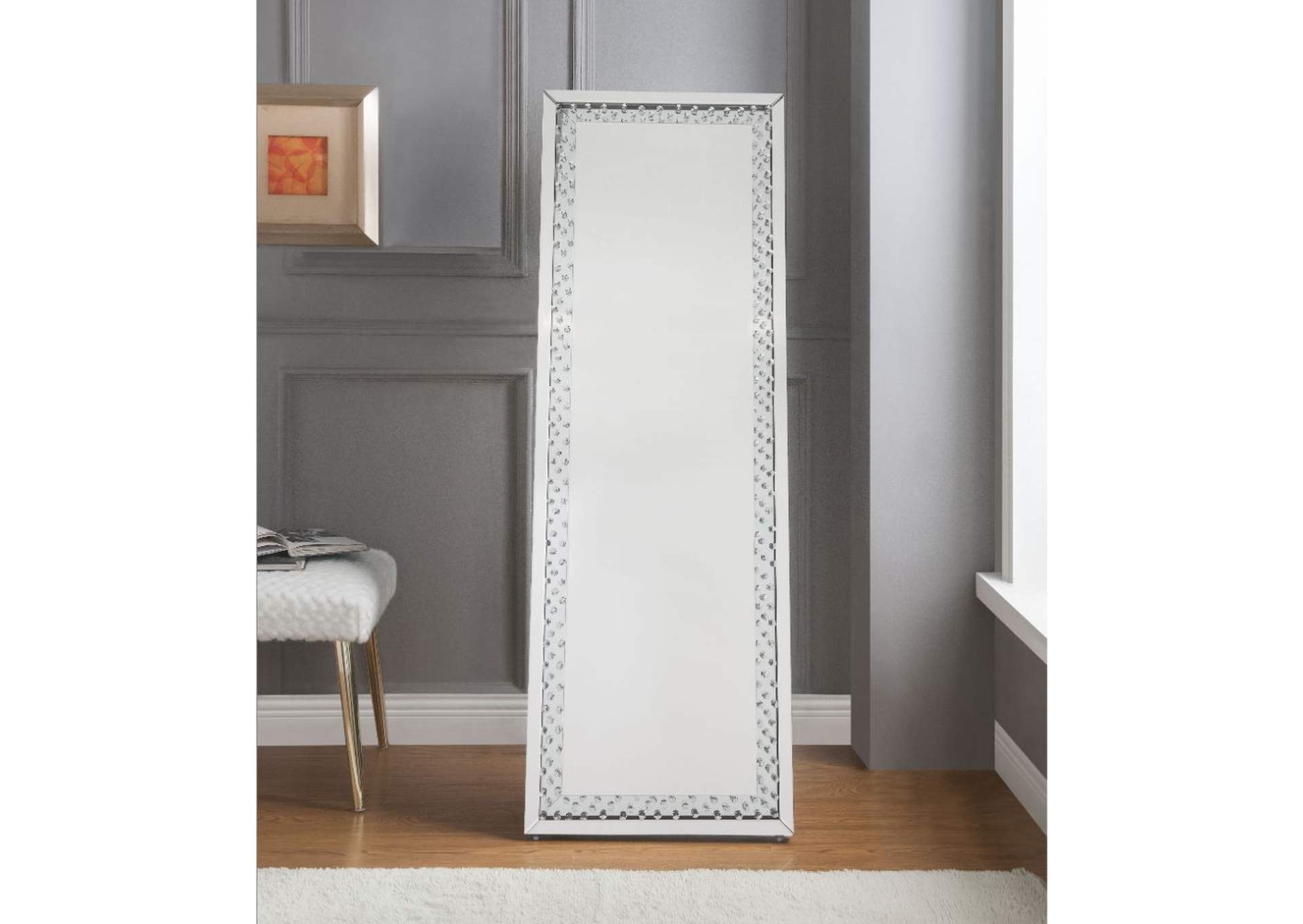 Nysa Mirrored & Faux Crystals Accent Mirror,Acme