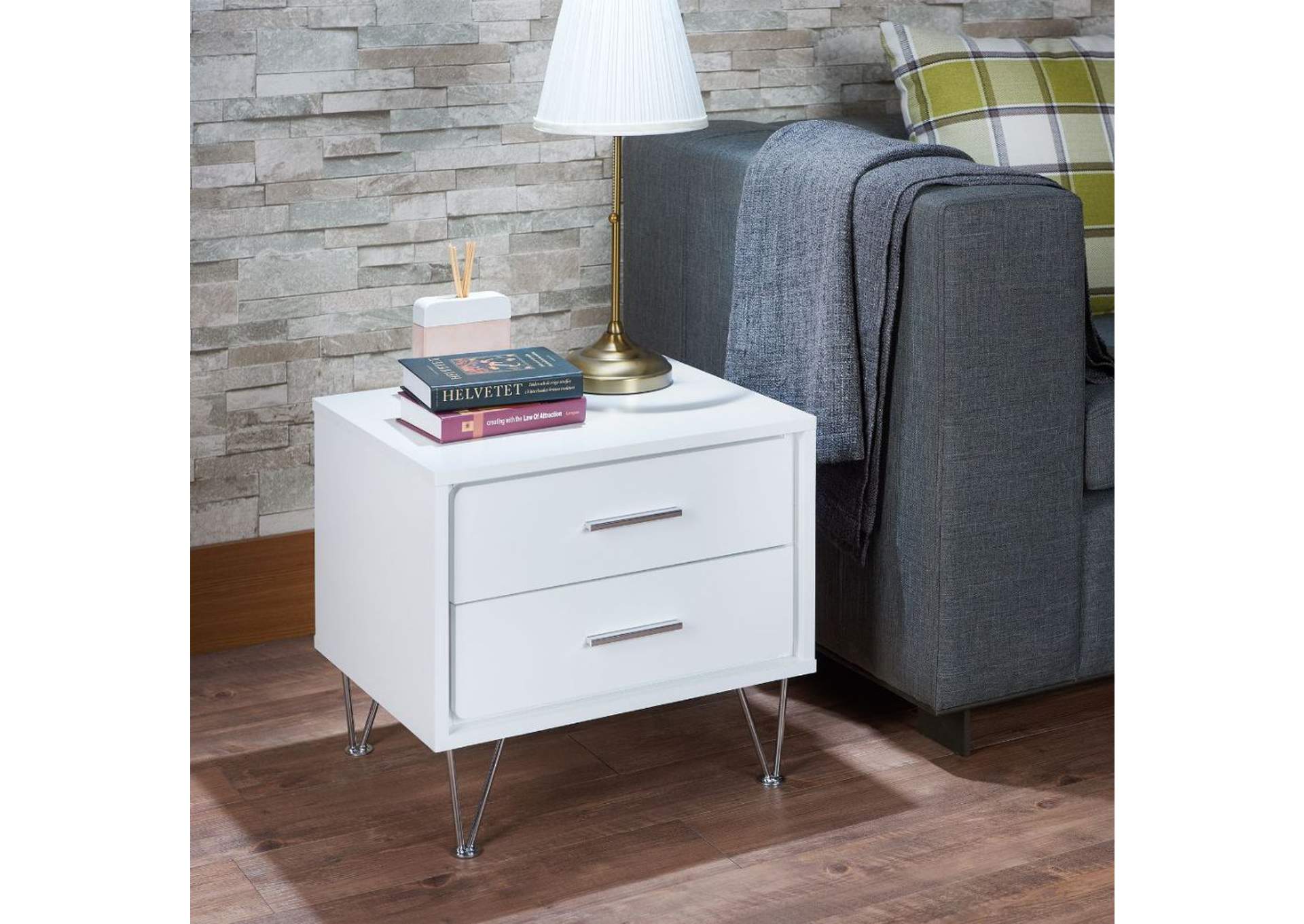Deoss White Accent Table,Acme