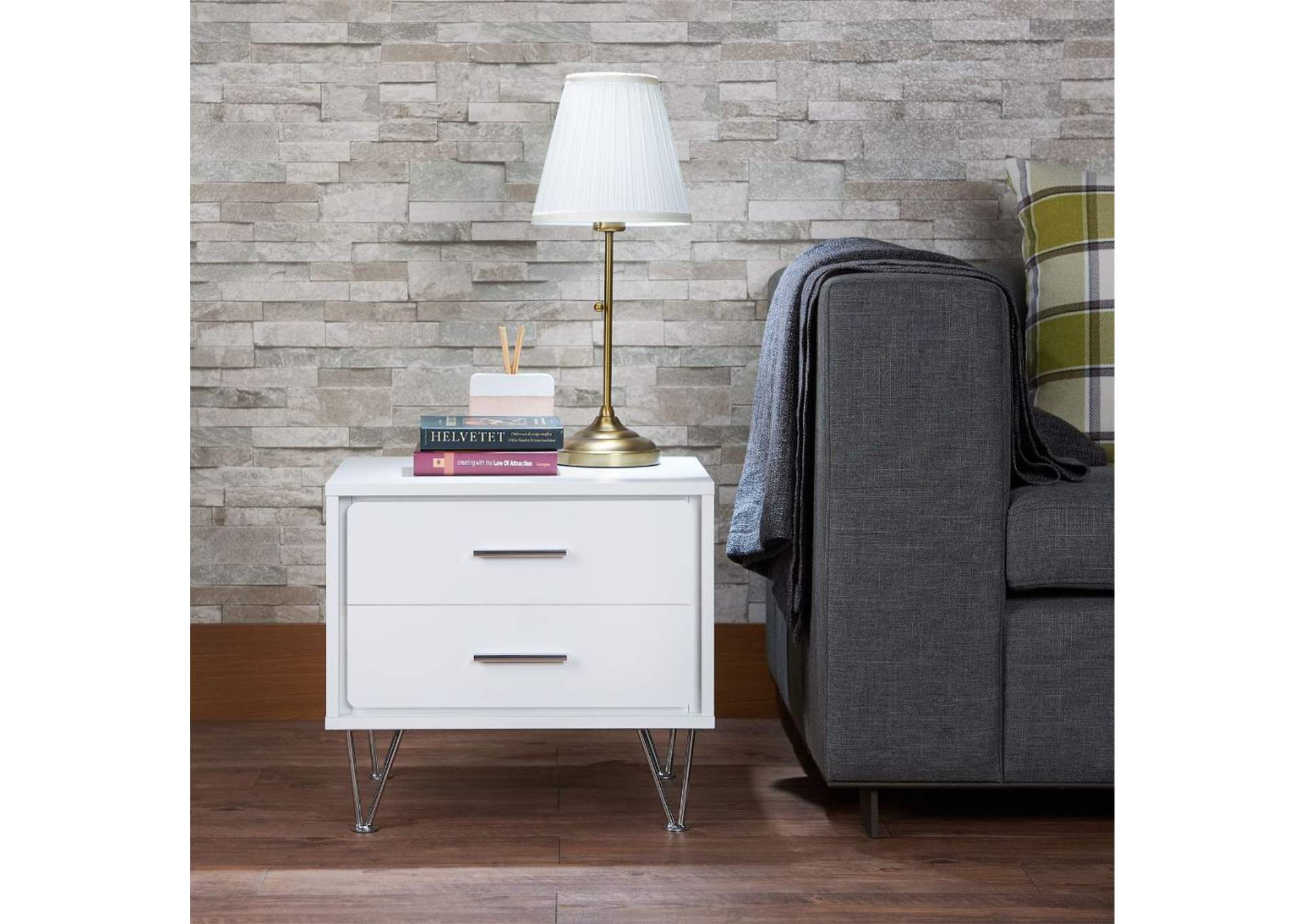 Deoss White Accent Table,Acme