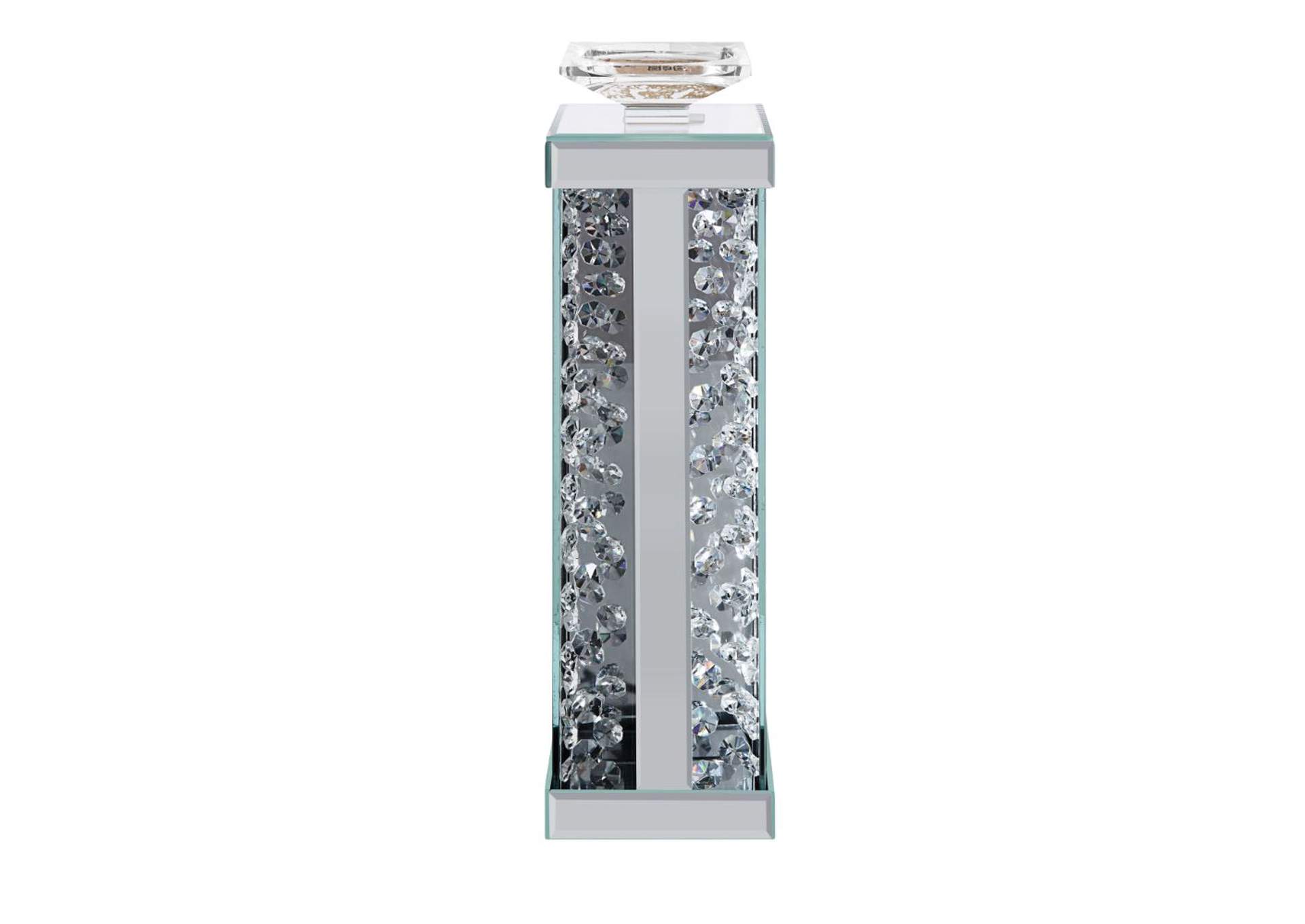 Nysa Mirrored & Faux Crystals Accent Candleholder,Acme
