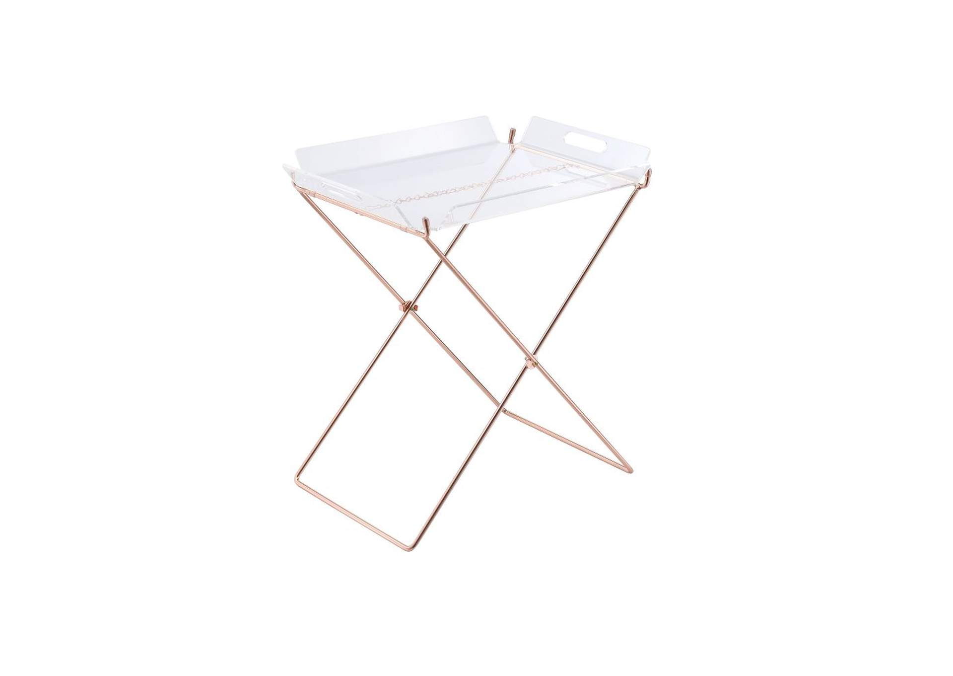 Cercie Clear Acrylic & Copper Tray Table,Acme