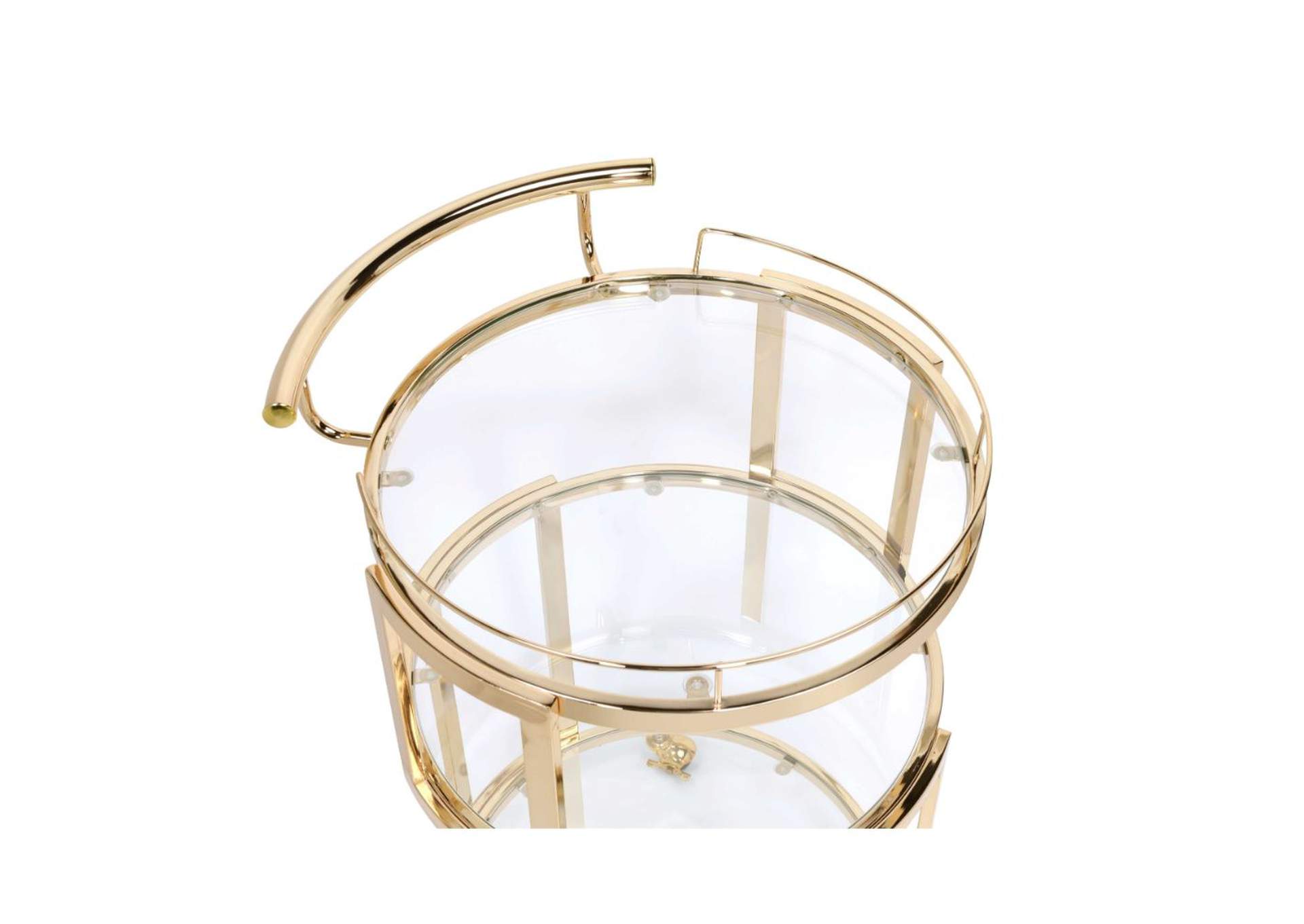 Madelina Gold Clear Glass Serving Cart,Acme