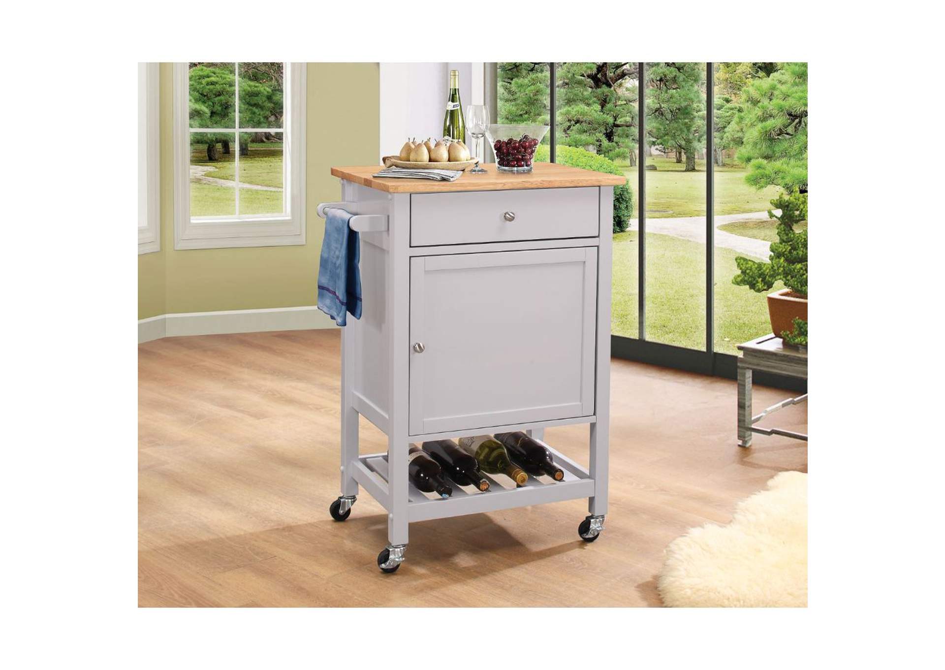 Hoogzen Kitchen Cart,Acme