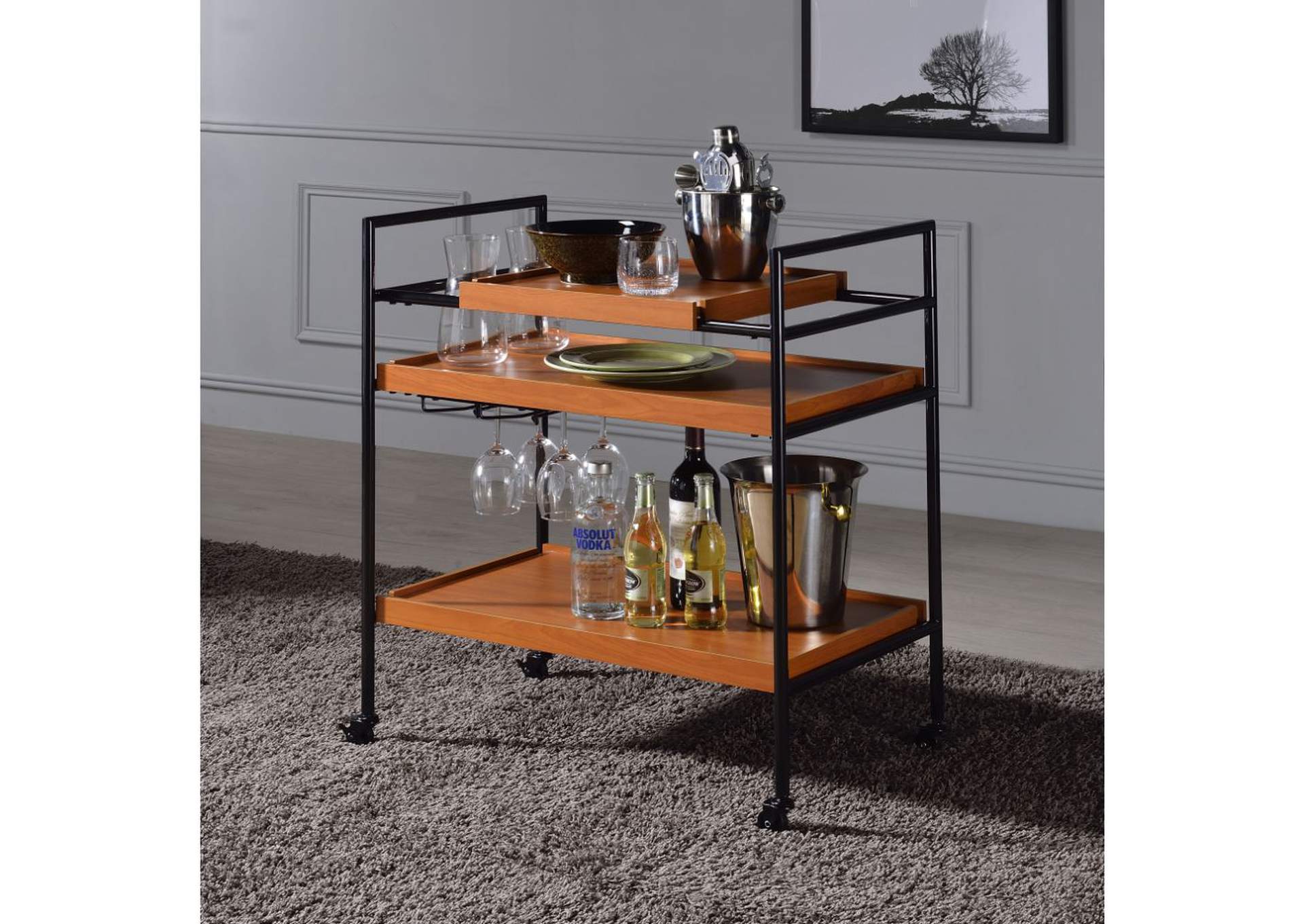Oaken Serving Cart,Acme