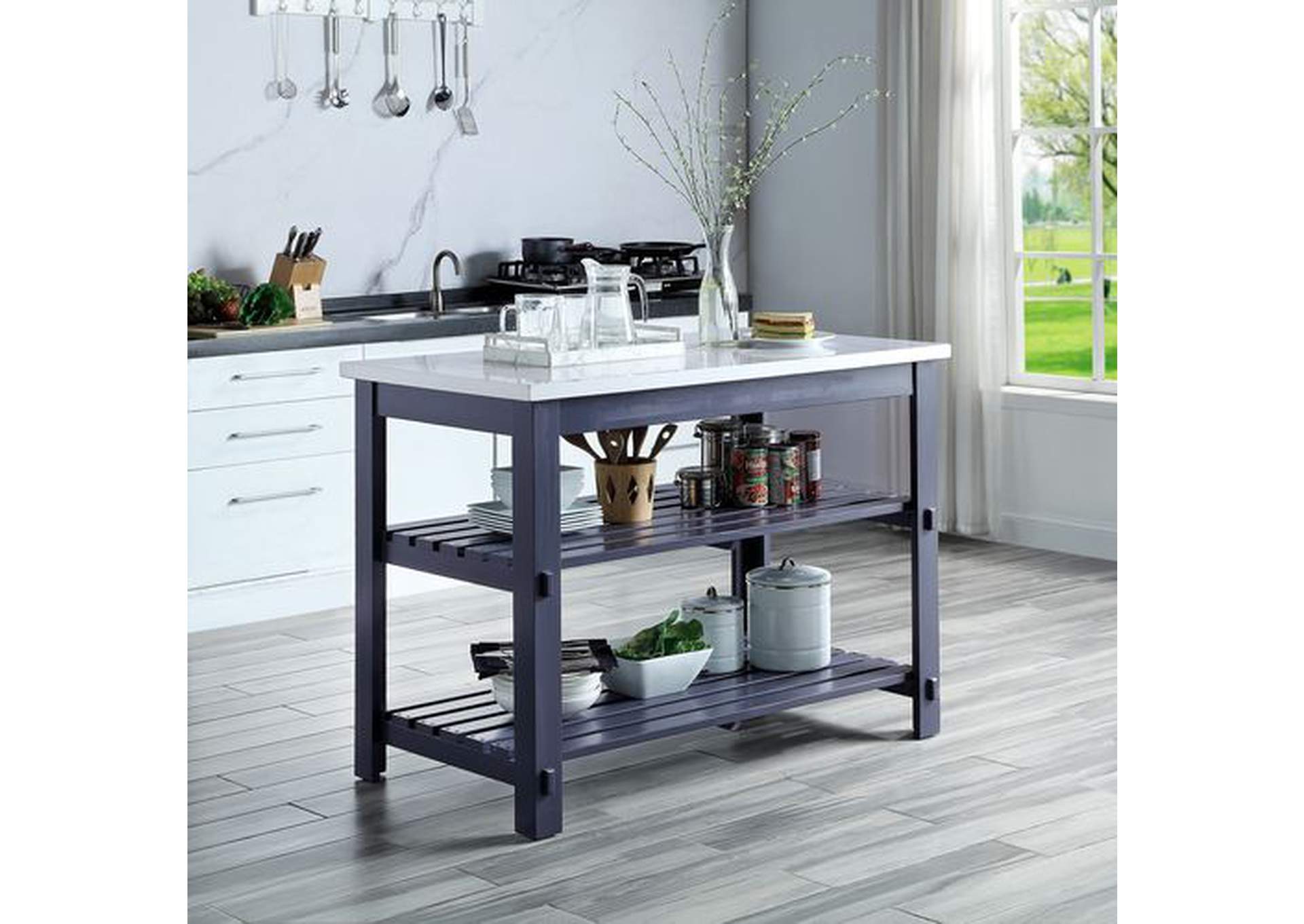 Enapay Kitchen Island,Acme