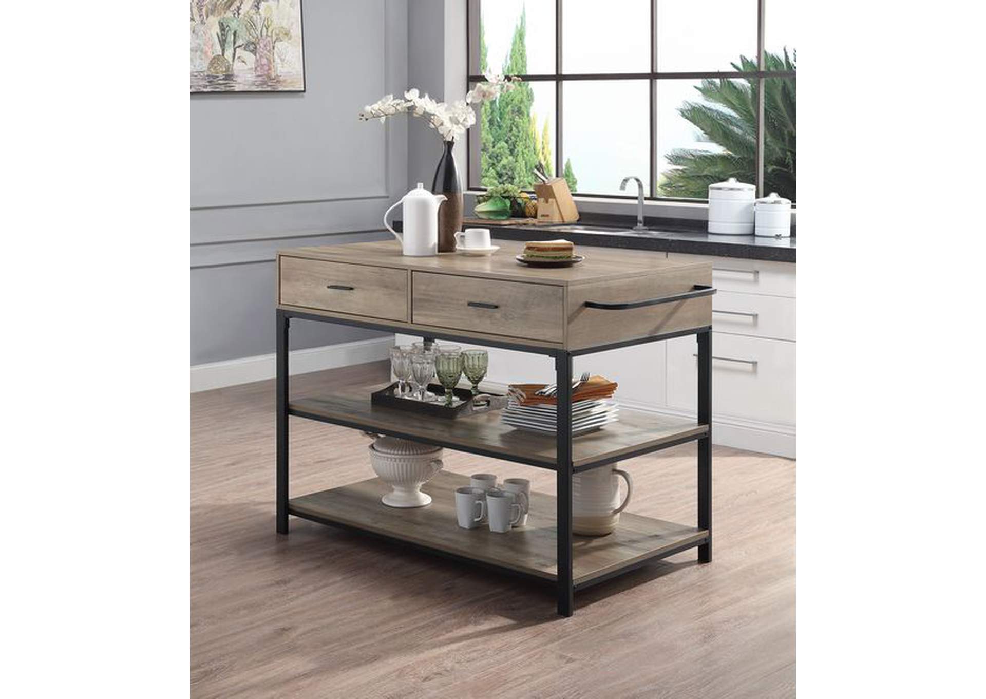 Macaria Kitchen Island,Acme