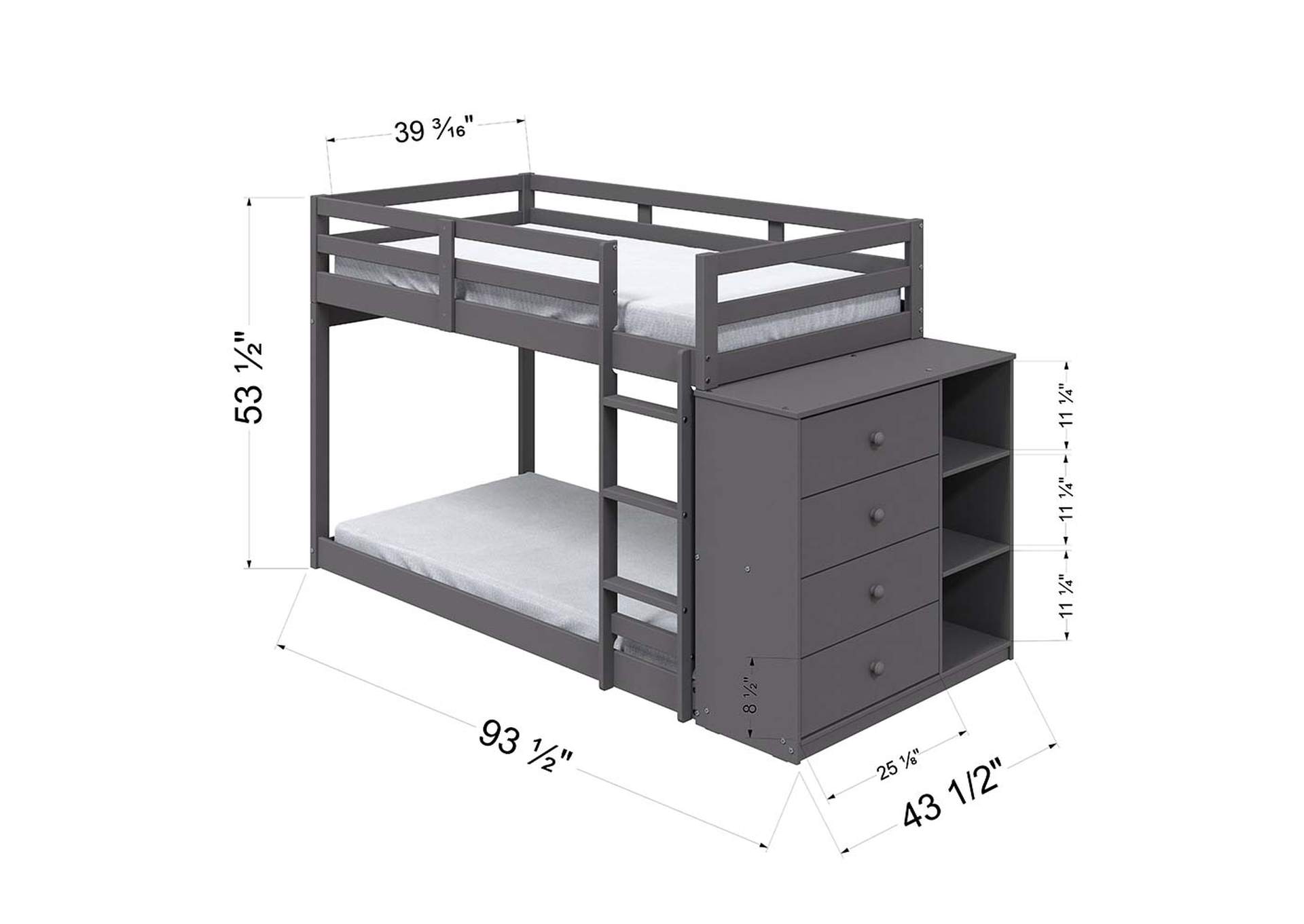 Gaston Twin/Twin Bunk Bed,Acme