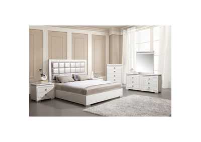 Image for HeiberoII Pearl PU & White High Gloss Valentina Queen Bed