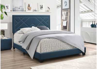 Image for Leventis Dark Teal Fabric Queen Bed