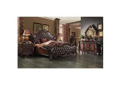 Image for Dinia 2-Tone Dark Brown PU & Cherry Oak Queen Bed