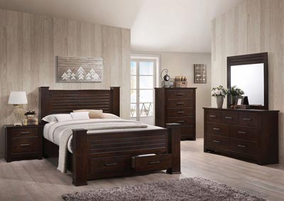 Panang Brown Queen Storage Bed w/Dresser and Mirror