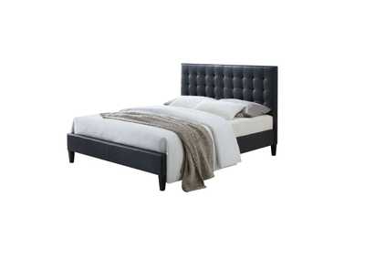 Saveria 2-Tone Gray PU Queen Bed