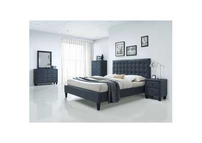 Saveria 2-Tone Gray PU Queen Bed,Acme