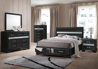Image for Naima Black Queen Storage Bed w/Dresser and Mirror