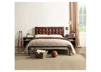 Brancaster Vintage Brown Top Grain Leather Queen Bed