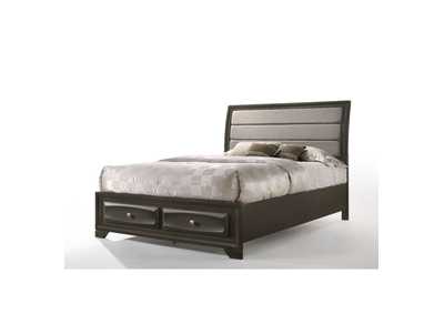 Soteris Gray Fabric & Antique Gray Eastern King Bed