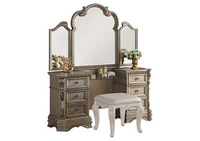 Image for Northville Antique Silver Vanity Desk