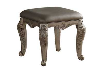 Image for Northville PU & Antique Silver Vanity Stool
