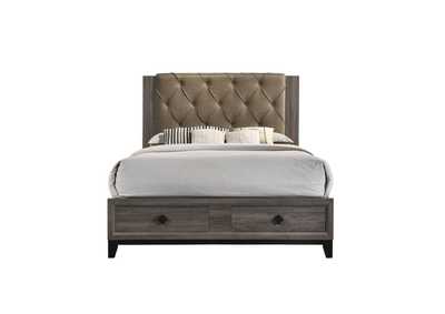 Image for Avantika Fabric Rustic Gray Oak Queen Bed